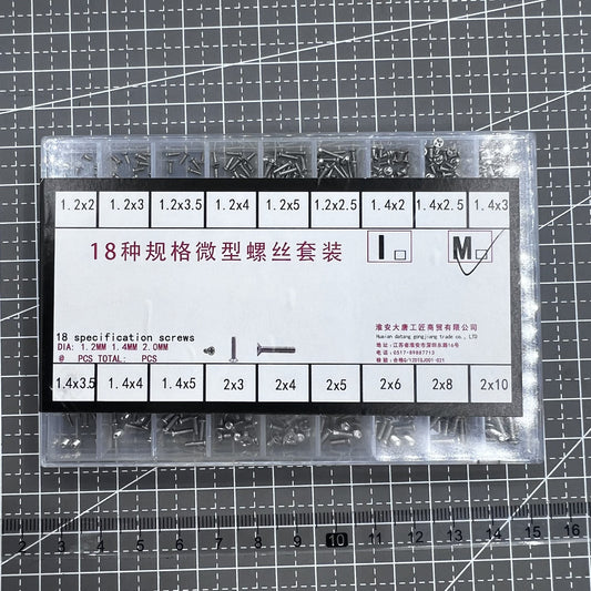 Für Uhrengehäuse oder Brillen, Mini-Schrauben, 1,2 mm, 1,4 mm, 2,0 mm Durchmesser, 27 Stück