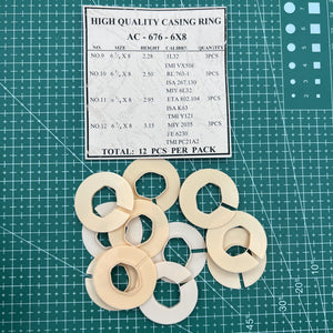 #AC-676-6X8 12 PIECES 4 Ligne Sizes Movement Case Spacer Casing Ring Holder