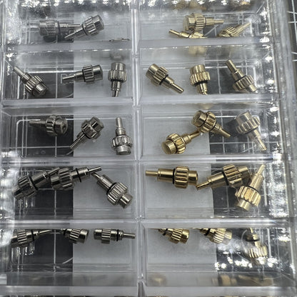 54PCS Watch Crown Chronograph Button Flat Head Drive in Watch Pusher #AB-619PCF