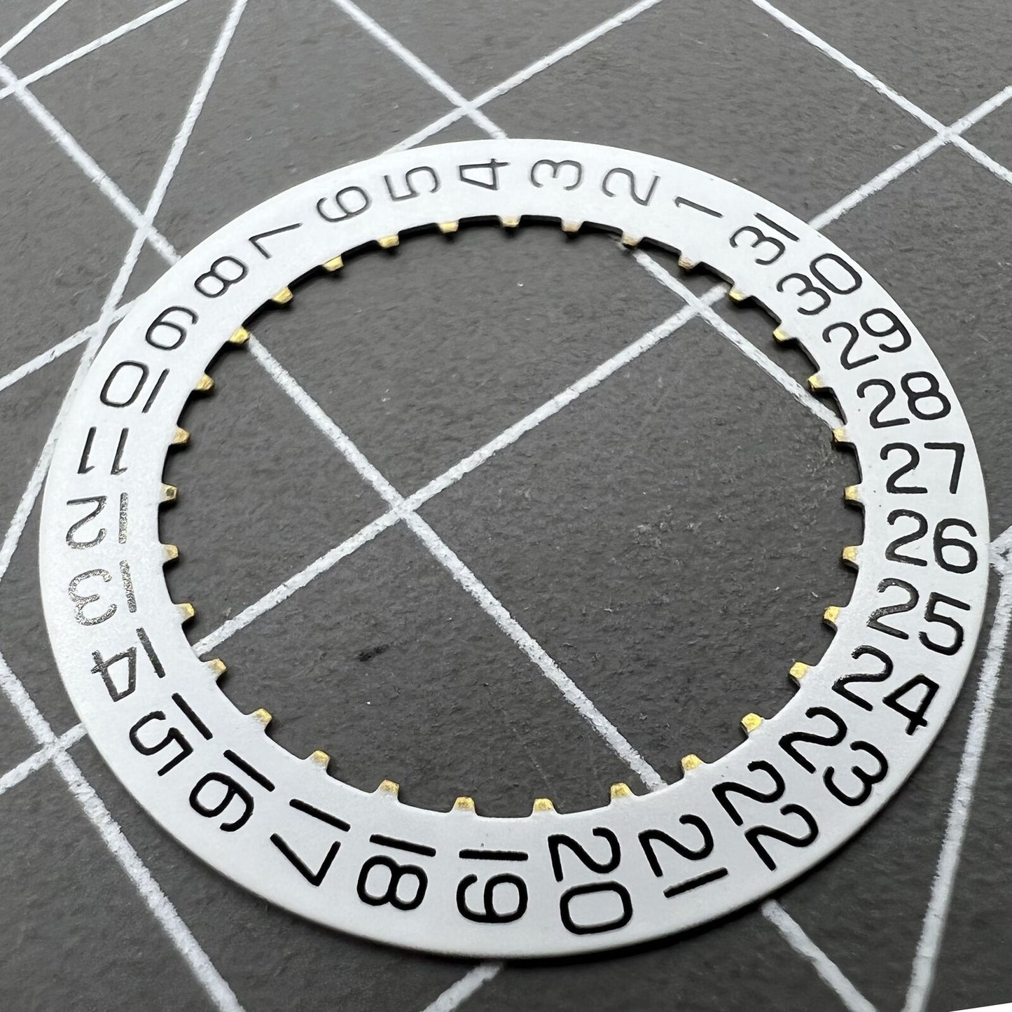 White date wheel disk for ETA 2834, 2836, 2846 watch movements, compatible generic replacement.