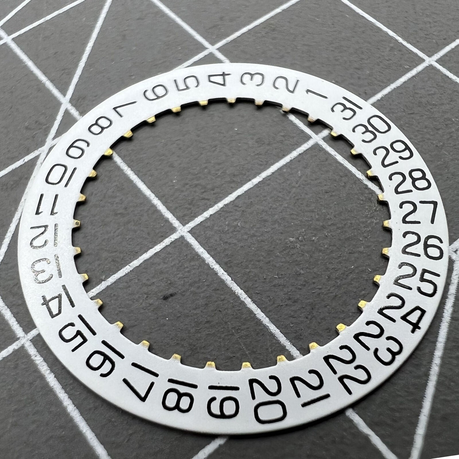 White date wheel disk for ETA 2834, 2836, 2846 watch movements, compatible generic replacement.