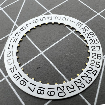White date wheel disk for ETA 2834, 2836, 2846 watch movements, compatible generic replacement.