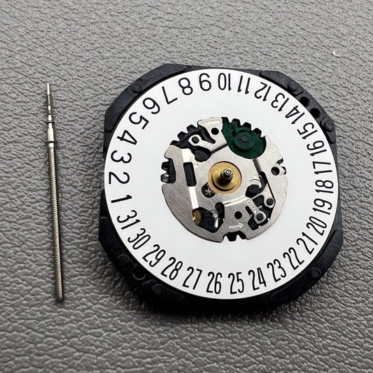 Japan Seiko 7N39C quartz watch movement close-up for precise timekeeping and durability.