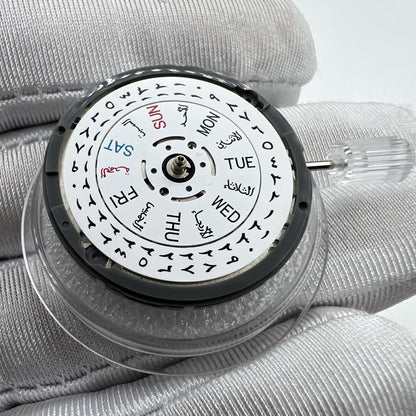 In Japan hergestelltes NH36-Automatikwerk mit arabischem Datum, Zifferblatt mit Krone bei 3,8/3,0