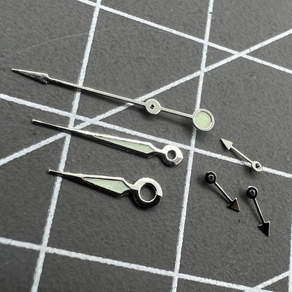 2er Set Silberner Rand Grüne Leuchtzeiger Spitz für Miyota OS10 OS20 OS60 OS80