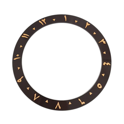 Ceramic 38mm inclined bezel with Arabic numerals 1-12 for 40mm SUB watch case.