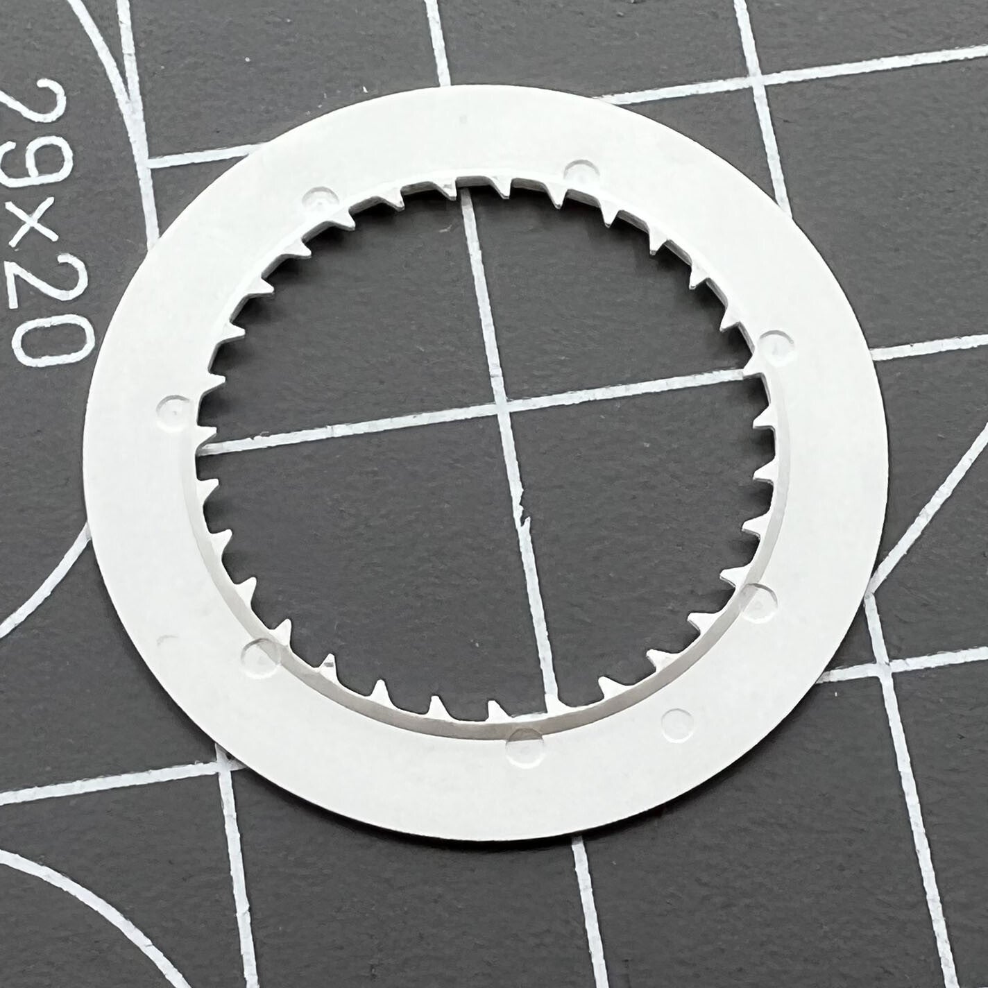 Blue lume date disk wheel for NH35 watch movement, date display at 3 o'clock, precise fit.