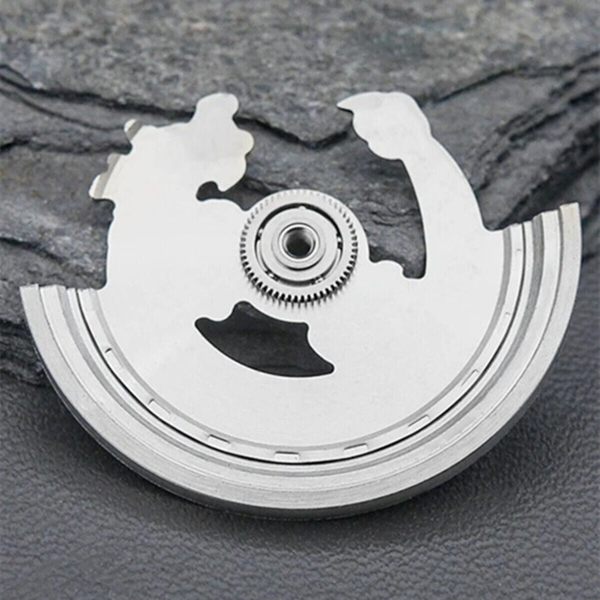Steel silver dragon-carved rotor for NH35 NH36 watch movement, combining precision and elegant style.