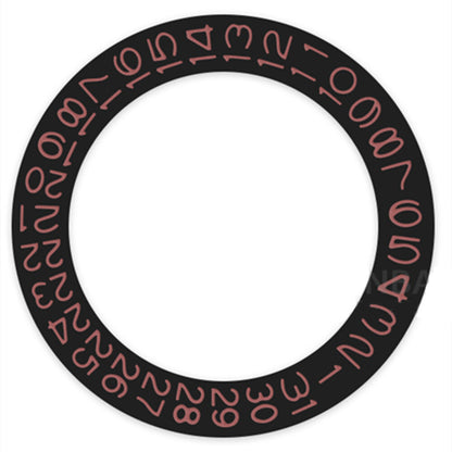 Disque de date à fond noir et caractères roses pour Seiko NH35 NH36