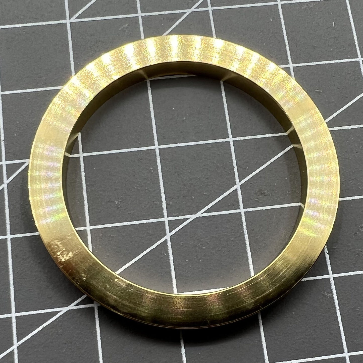 39mm golden trim watch bezel with imitation diamonds, designed for VK63 movement.