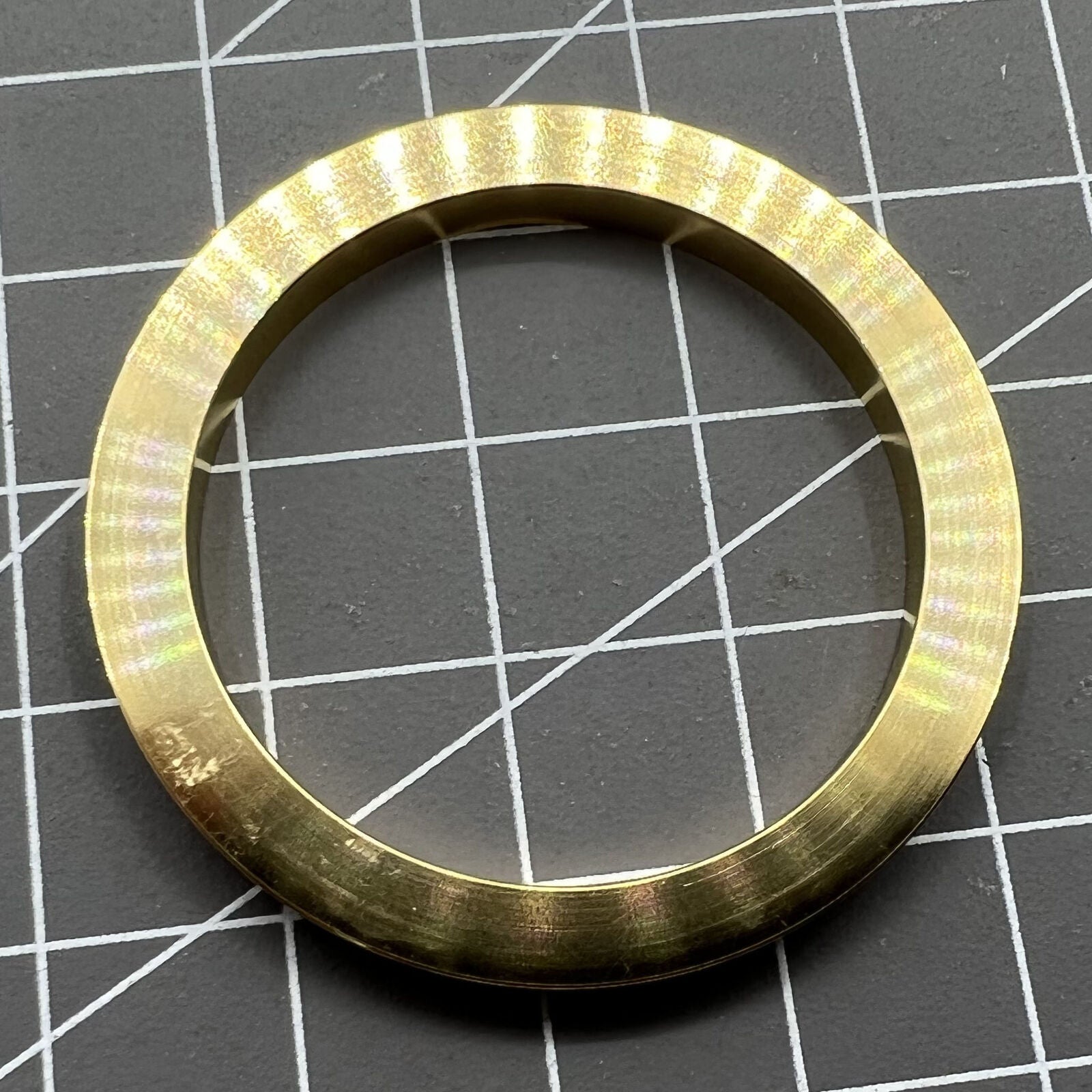 39mm golden trim watch bezel with imitation diamonds, designed for VK63 movement.