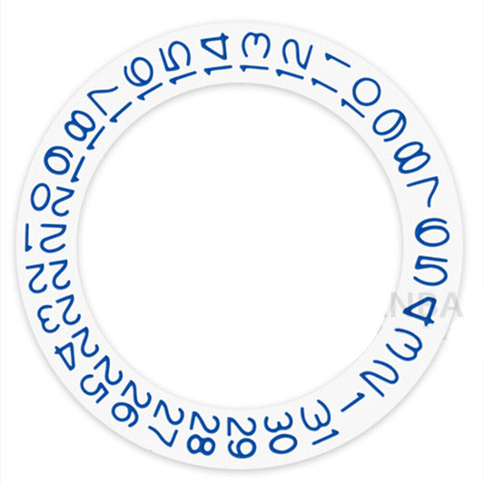 Disque de date à fond blanc et bleu marine pour Seiko NH35 NH36