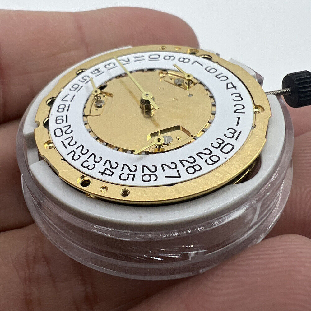 ETA 251.372 Swiss Made golden quartz watch movement for precise timekeeping in luxury watches.