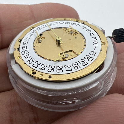 ETA 251.372 Swiss Made golden quartz watch movement for precise timekeeping in luxury watches.