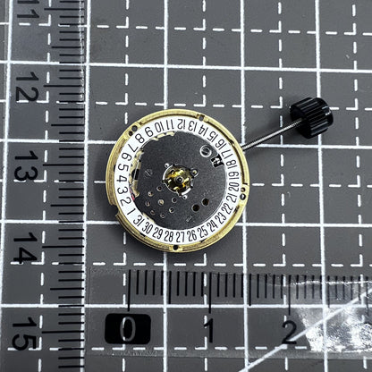 Swiss ETA F03.111 quartz watch movement with 3 hands and date at 6 o'clock, precision timekeeping.