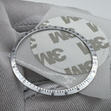 38.5mm Aluminum Alloy White Ring+Black Font Watch Bezel for Omega Speedmaster