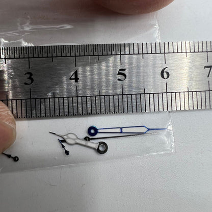 Blue trim green lume watch hands compatible with Miyota OS10 and 0S10 movements for enhanced style and visibility.