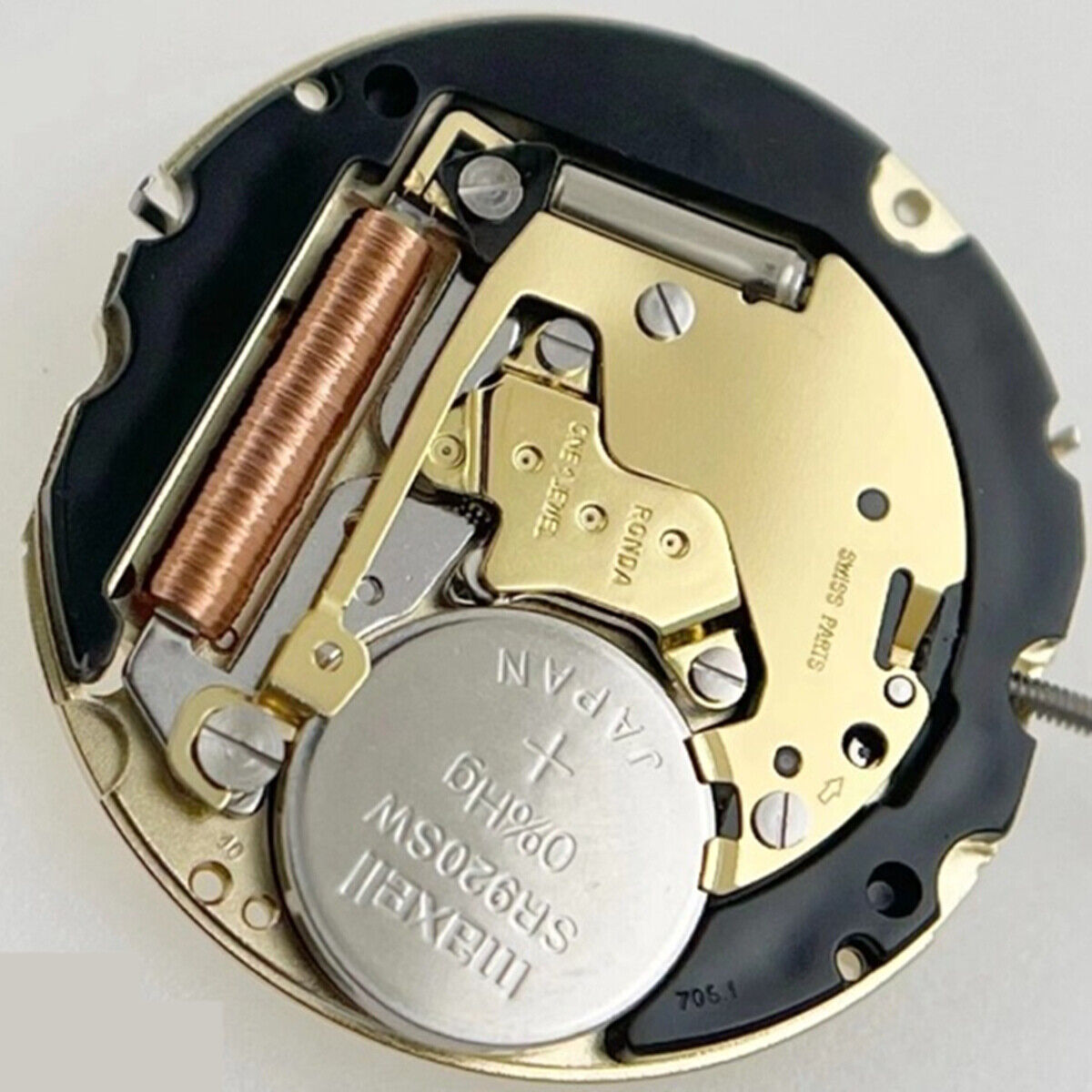 Swiss Made Ronda 706.1 quartz watch movement, precise replacement part for watch repair and accuracy.