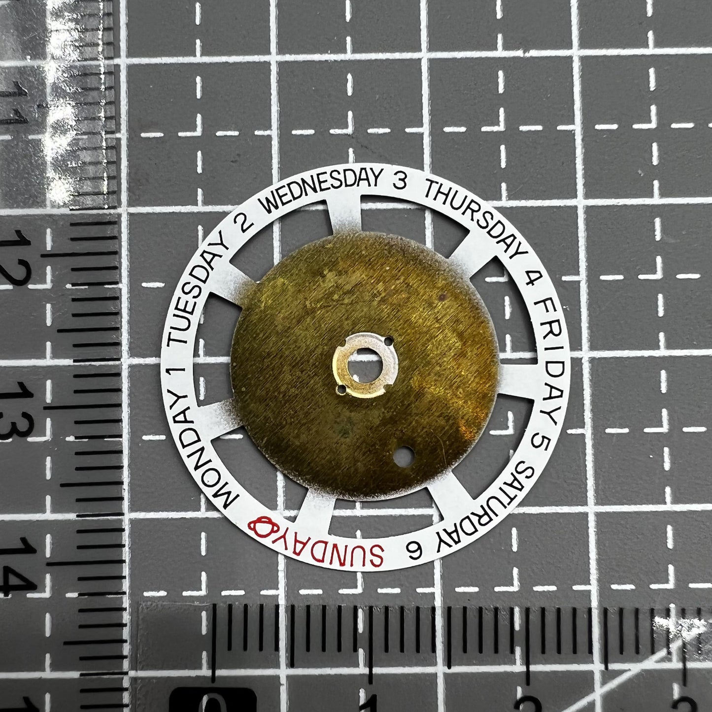 Golden Week Disk Date Wheel Disk Generic for Movement ETA 2834 2836 2846