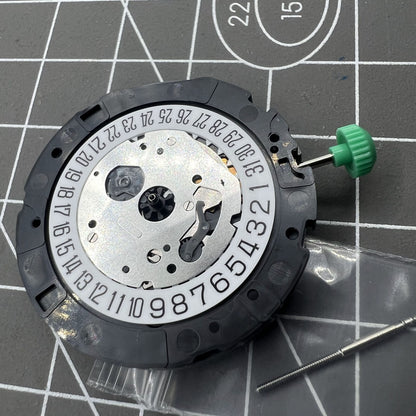 Miyota OS21 quartz watch movement with date at 6, Japan made for precise timekeeping