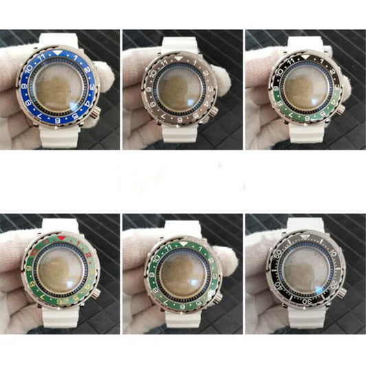 1. 45mm stainless steel watch case with strap for NH35/NH36 movement, durable watch accessory.  