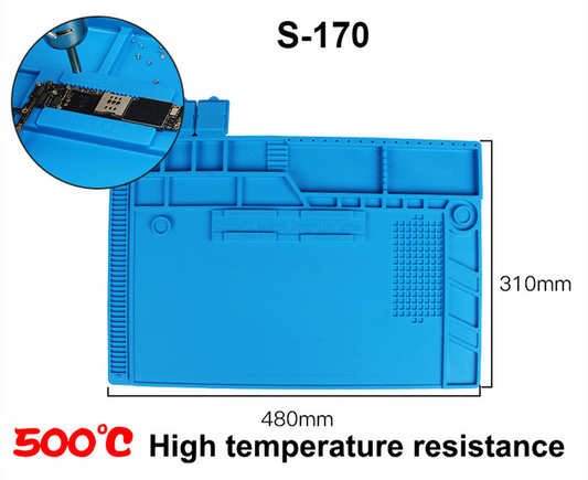 Heat-Resistant Soldering Station Silicon Soldering Mat Work Pad Desk Platform