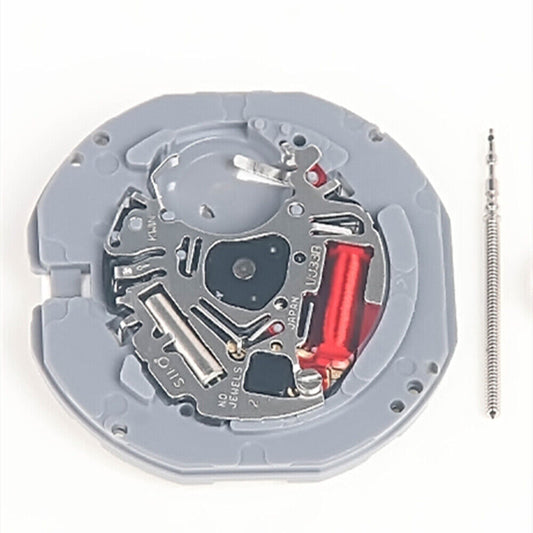 Hattori Epson TMI VJ33 quartz watch movement, precision Japan-made mechanism for reliable timekeeping.