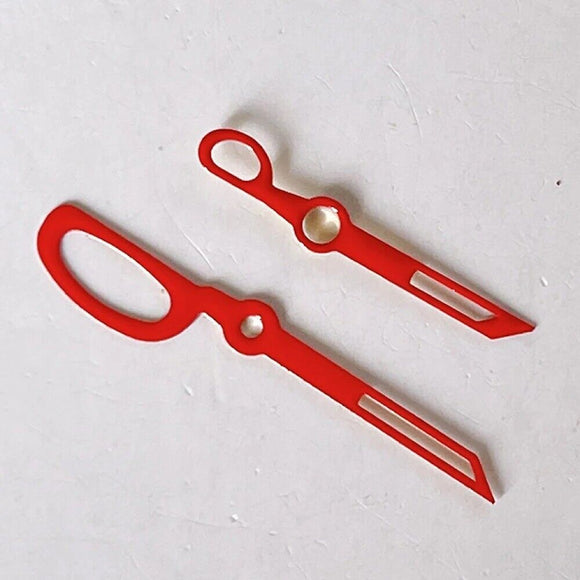 13mm Red Scissors Shape NO Lume Watch Hands Set Fit for NH35/NH36 Movement