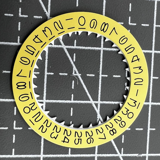 Vintage Yellow Background Date Wheel Disk Wheel for Movement Seiko NH35 NH36