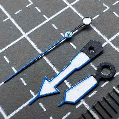 2 Sets Arrow Shape Blue Trim Green Luminous Hands for Movement NH35/NH36/4R/7S