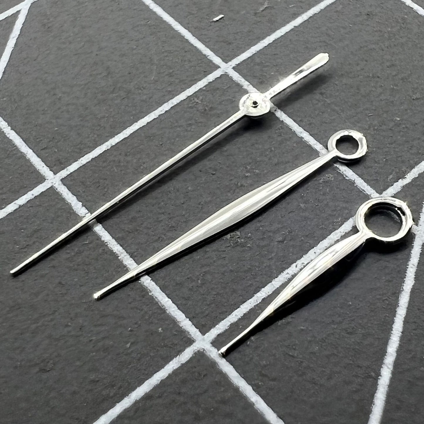 Aiguilles argentées pour montre homme, heure, minute et seconde, pour mouvement Miyota 9015 