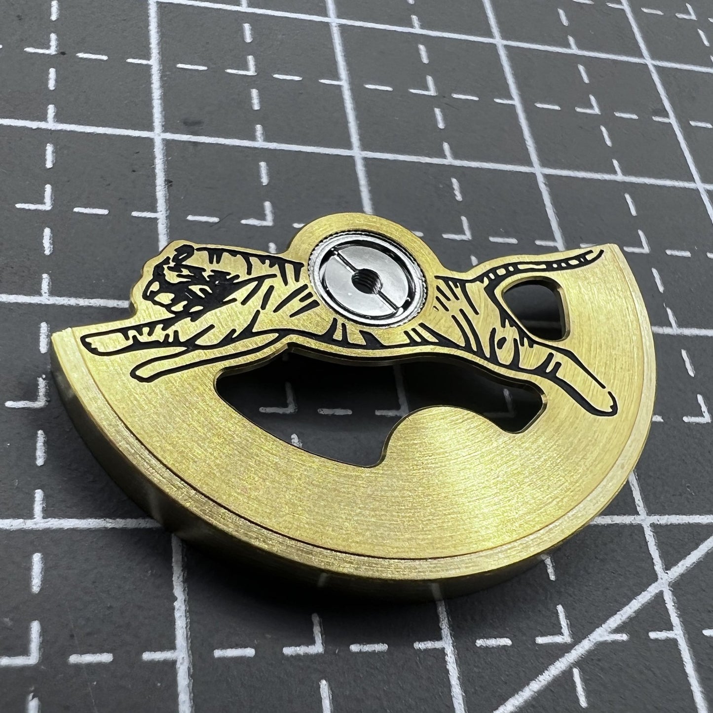 Grauer Tiger Gravierter Rotor Oszillierendes Gewicht für Seiko NH35 NH36 Uhrwerk