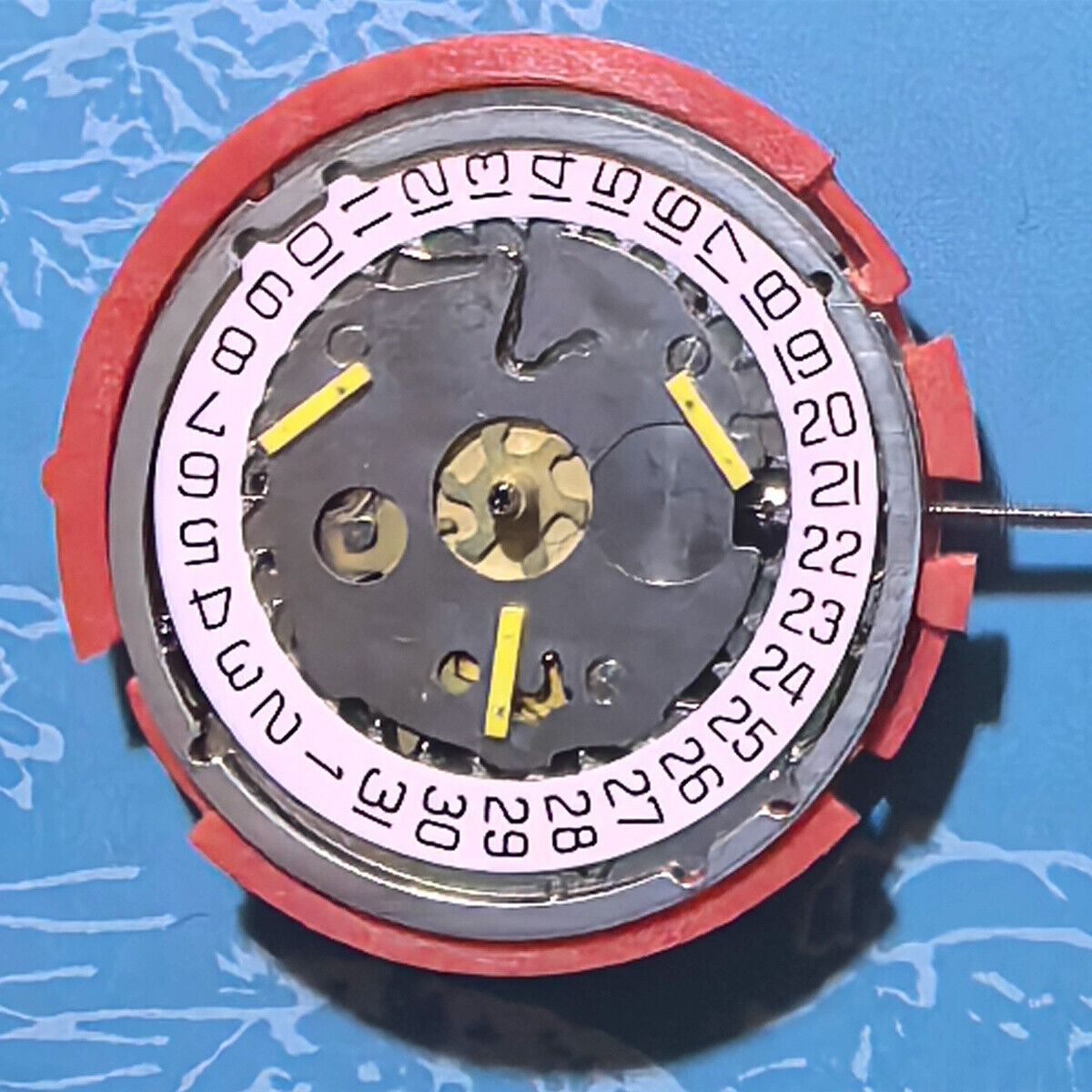 Swiss Made ISA 8181 quartz watch movement with single calendar, multifunction, precision timekeeping.