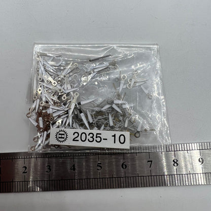 100 Sets 10 mm Uhrzeiger mit silbernem Rand und grüner Leuchtmasse für Miyota 2035 Quarzwerk 