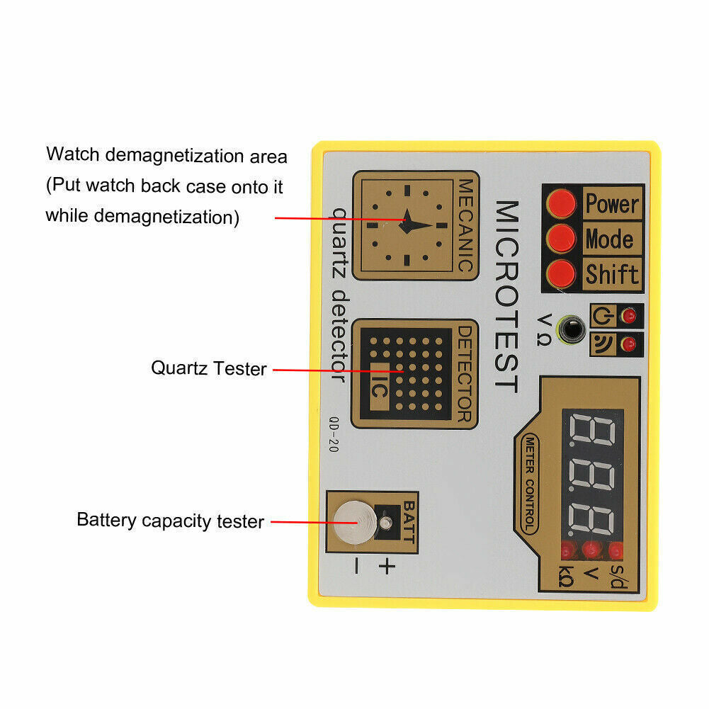 QD-20 Quartz Movement Tester for accurate watch battery and movement maintenance