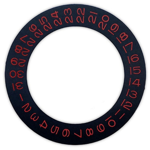 Black Background Red Font Date Wheel Overlay for ETA2824 2836 8200 Movement