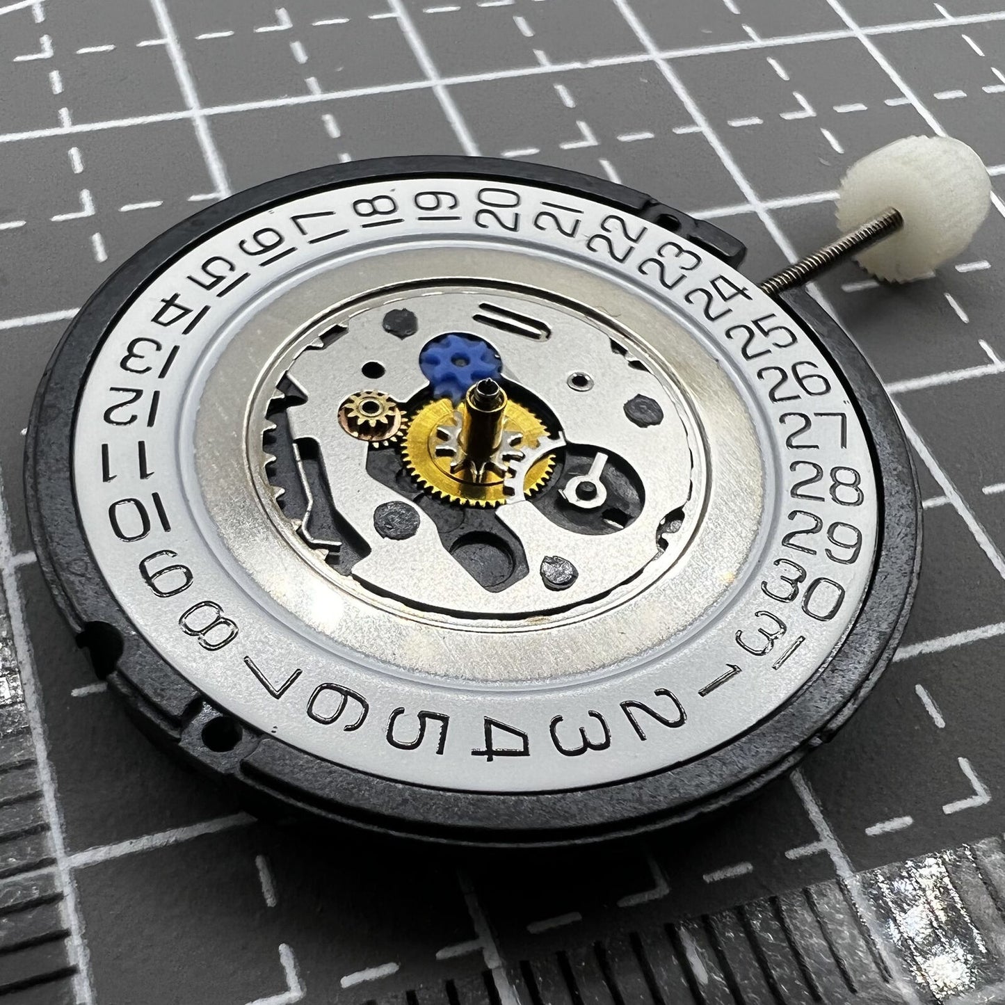 ETA 805.161 quartz watch movement close-up showing precise HCP height details.