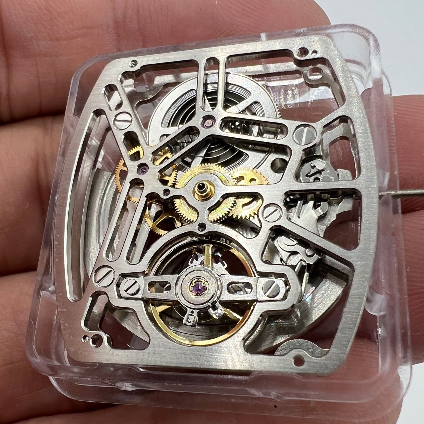 Asiatisches HZ1C01A Silbernes, tonnenförmiges, automatisches mechanisches Uhrwerk