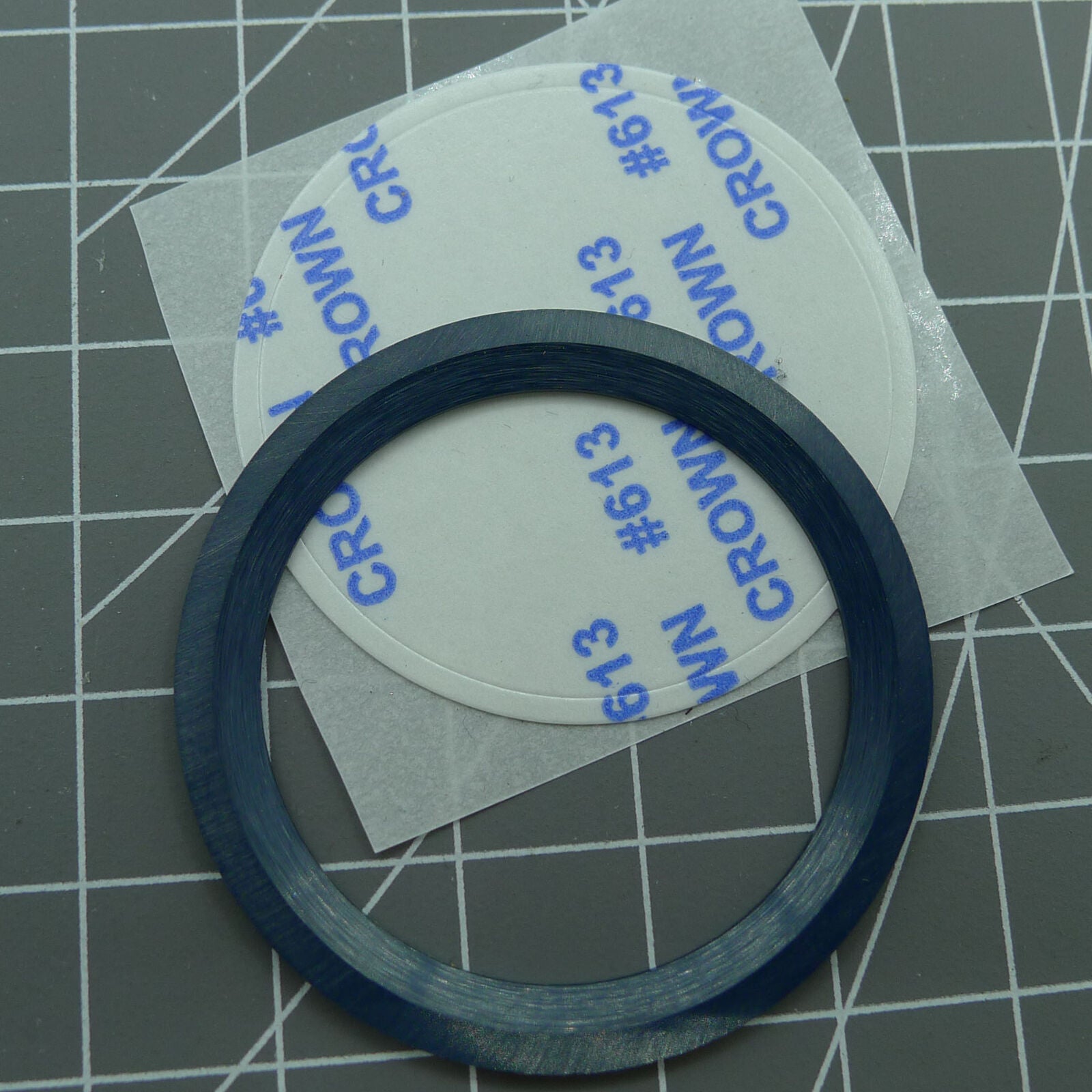 Sky Blue ceramic watch bezel insert 41.5mm with yellow font for precise timekeeping accessories.