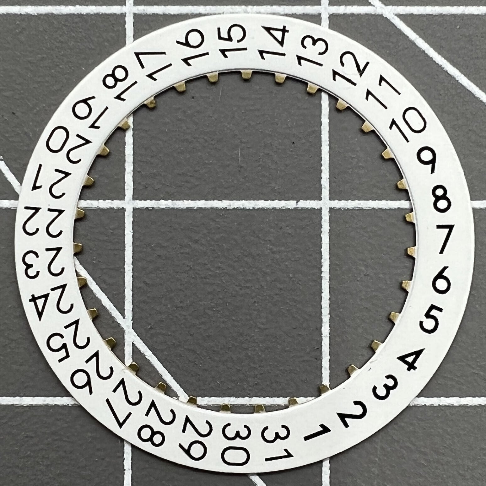 OM Font date wheel disk for ETA 2824 movement, date at 3 o'clock, watch accessory part