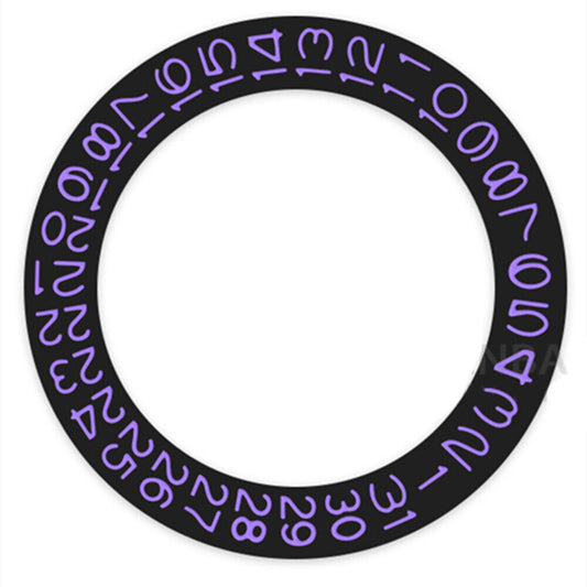 Disque de date à fond noir et caractères violets pour Seiko NH35 NH36