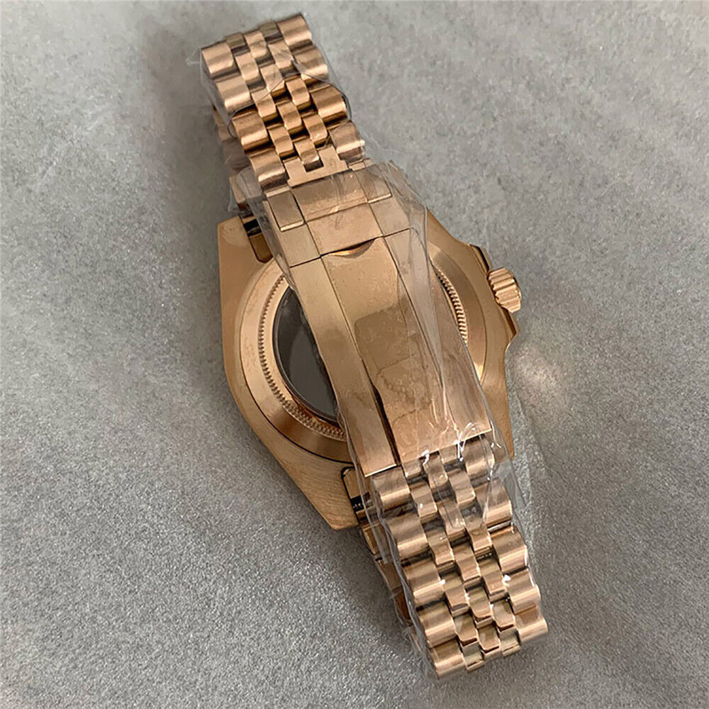 40 mm goldenes Uhrengehäuse-Armband für NH35/36-Uhrwerk, modifiziertes Saphirglas 