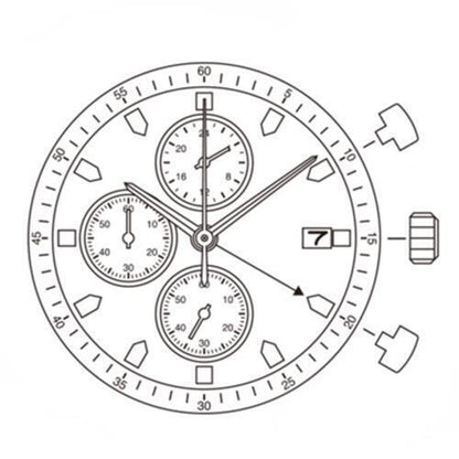 Miyota FS16 Japan Quartz Movement Date At 3/6