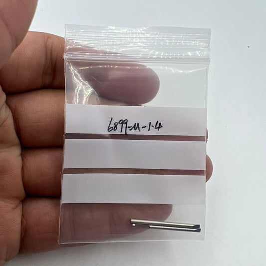 Set of 5 Bergeon 6899-M-140 1.4mm stainless steel ergonomic screwdriver blades for watch repair.