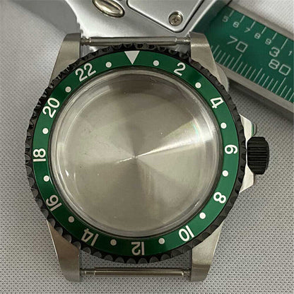 39.5mm PVD bronze retro watch case by brand, 316L stainless steel, fits NH35/NH36 movements.