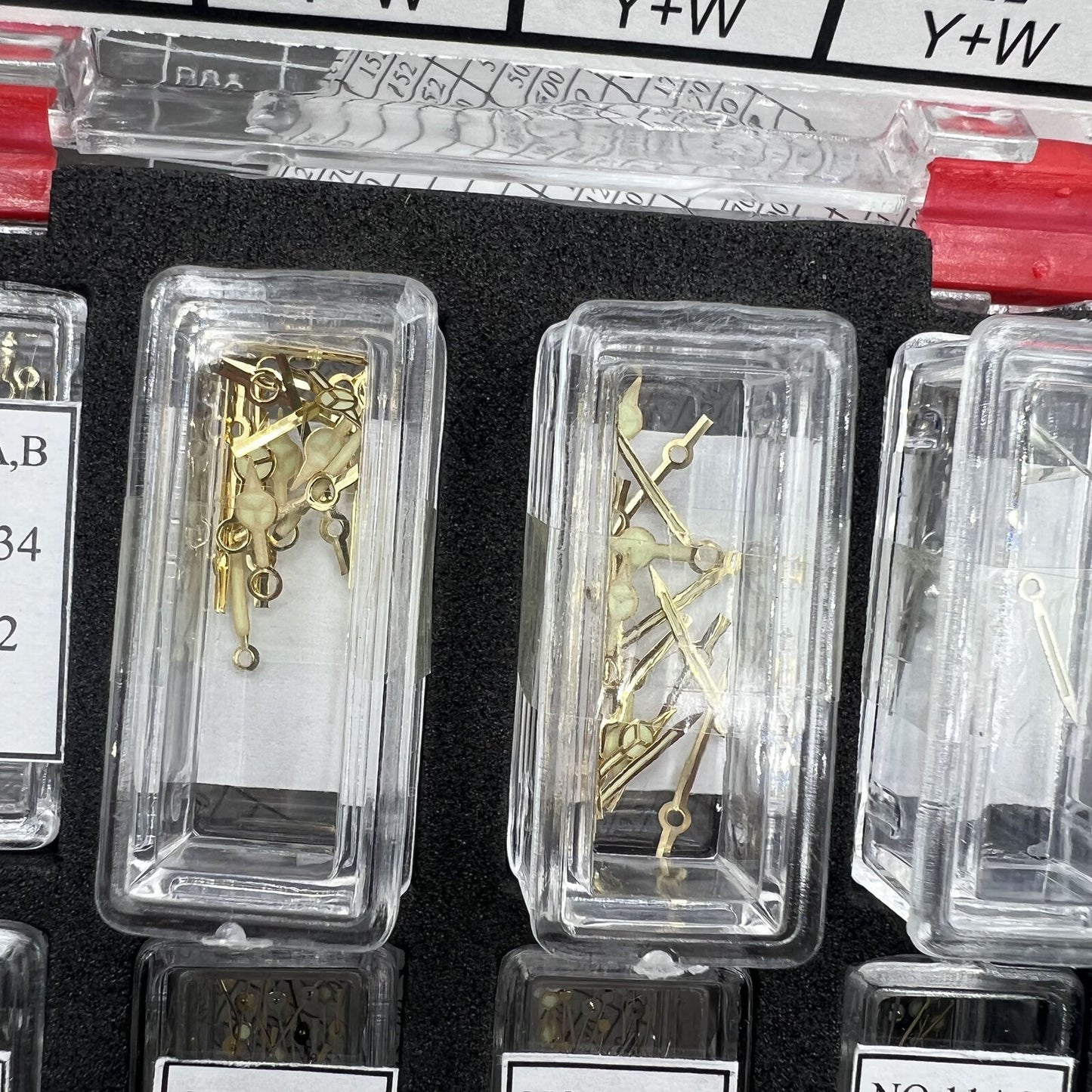 Luminous watch hands for Chinese Date Just style movement by Sub Style, perfect for precise watch repairs.