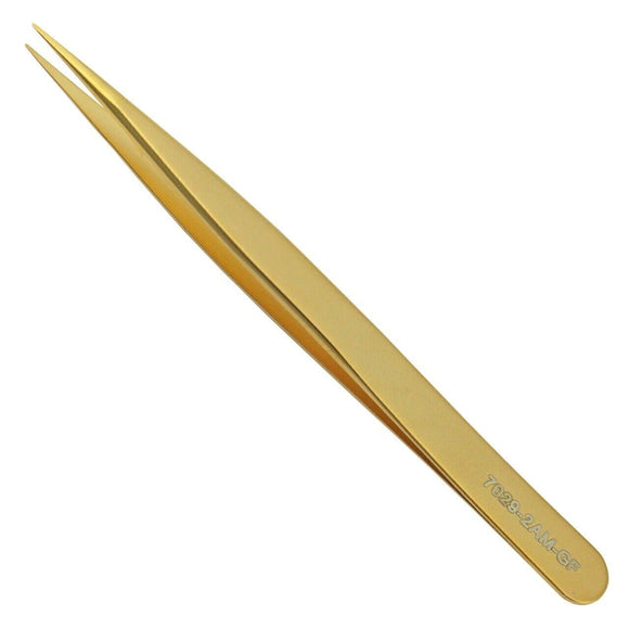 Bergeon 7029-2AM-GF Gold Tweezers Plated Antimagnetic Brass