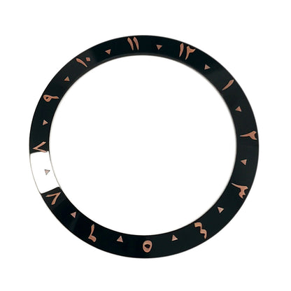 38 mm arabische Ziffern 1–12, geneigte Keramik-Uhrenlünette für 40 mm SUB-Uhrengehäuse 