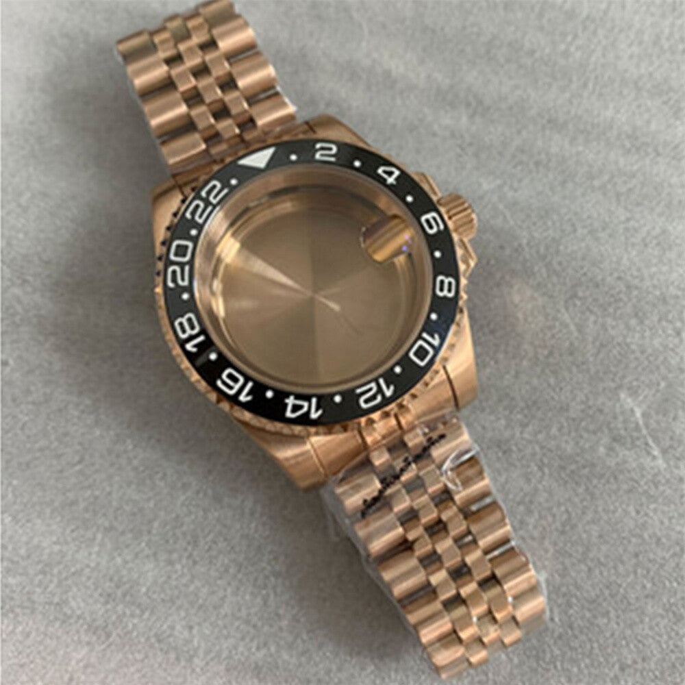 40MM Watch Case with Strap for NH35/NH36 Sapphire Glass Case Watchband Parts