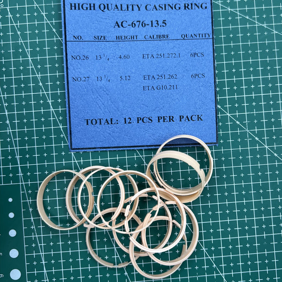 #AC-676-13.5 12 PIECES 2 Ligne Sizes Movement Case Spacer Casing Ring Holder